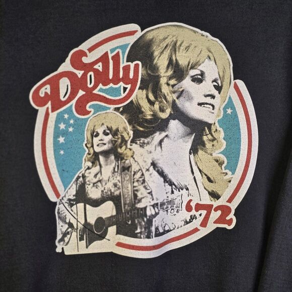 Dolly Parton Sweatshirt L Black Retro 70s Country Music Graphic Crewneck - Picture 11 of 11